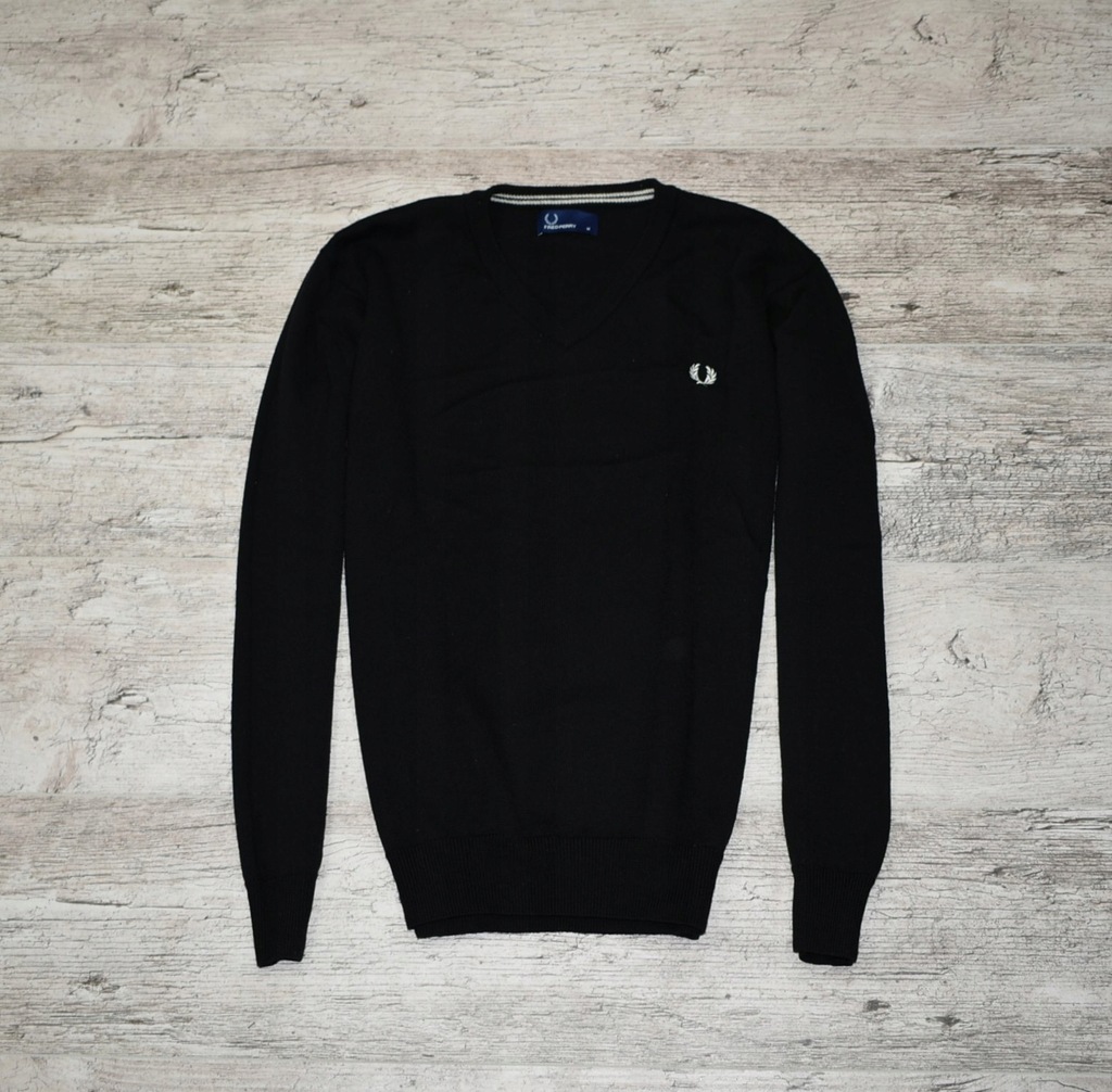 FRED PERRY 100% WOOL MĘSKI SWETER SEREK M