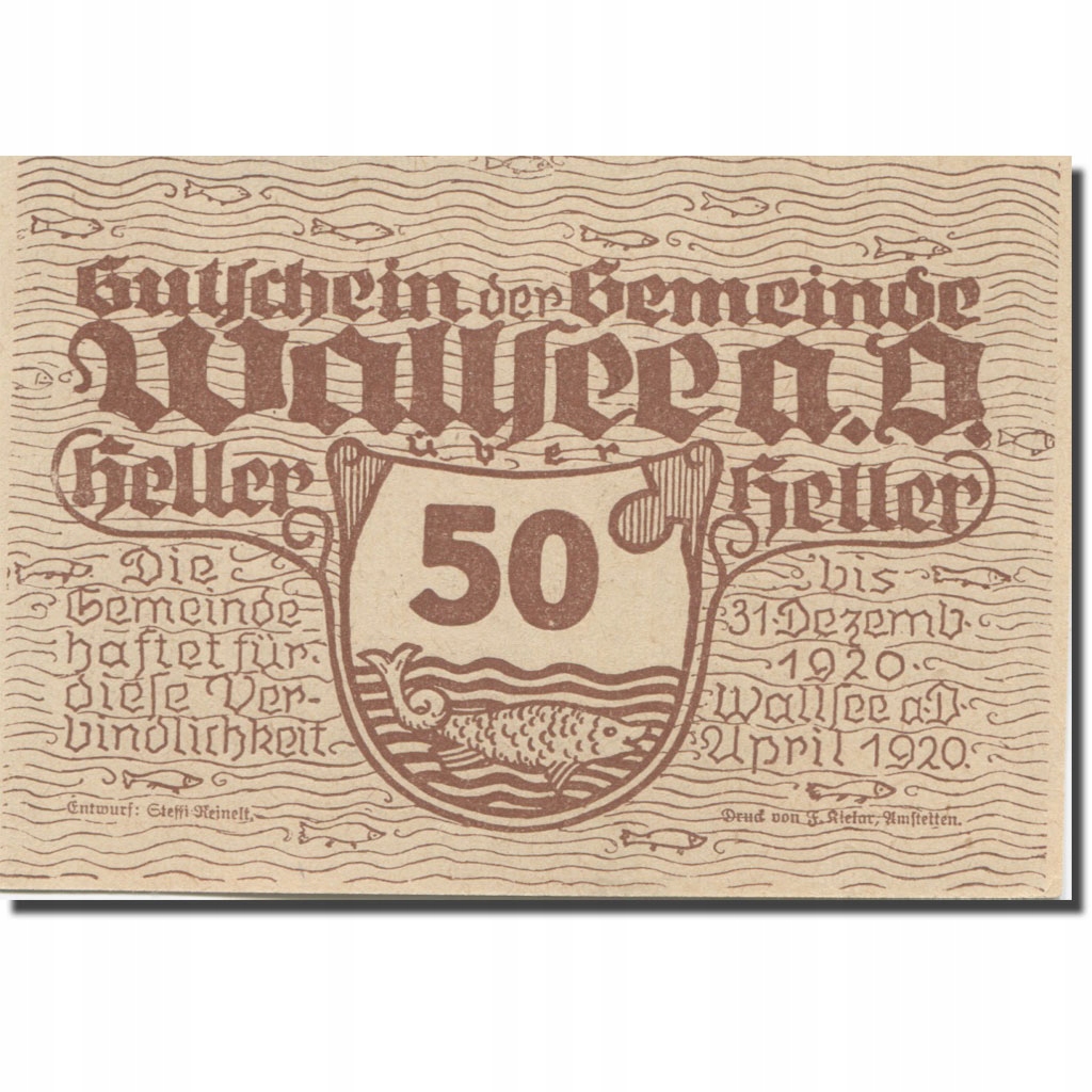 Banknot, Austria, Wallsee, 50 Heller, mer 1920-12-