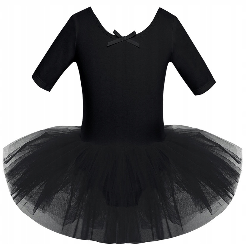 C2085XL* Czarna Sukienka Tutu Balet Taniec 140/146