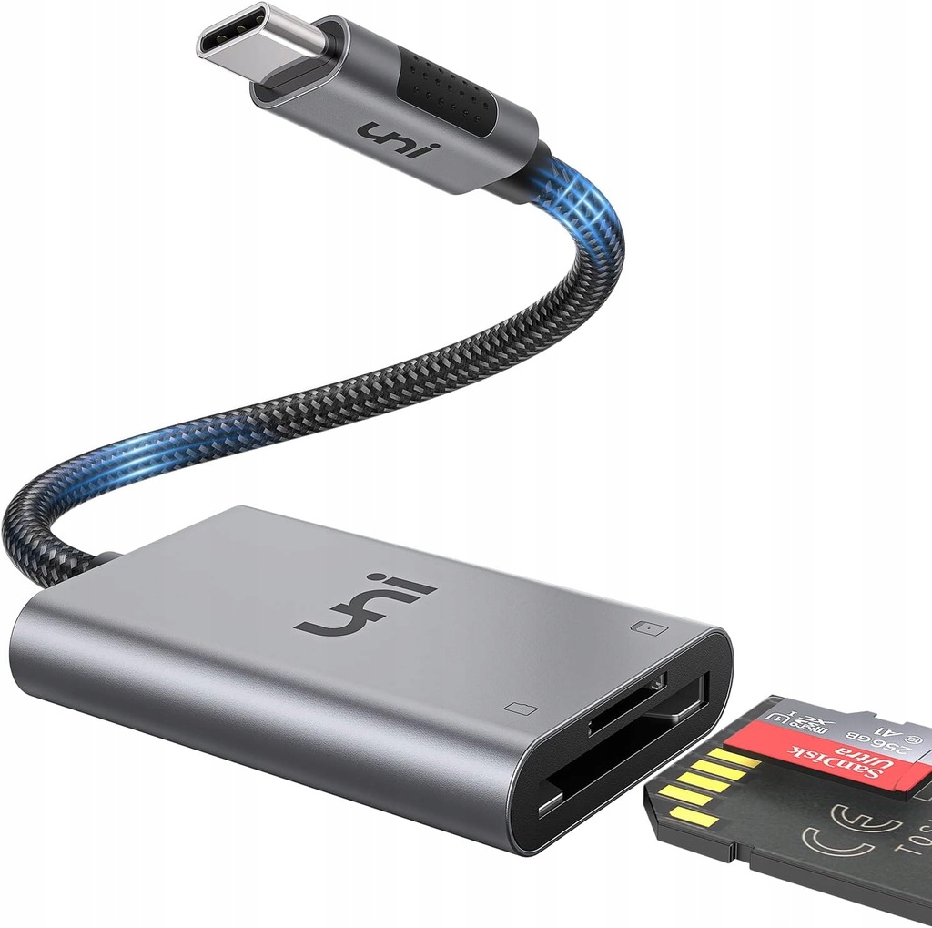 Czytnik kart pamięci SD MIcro SD UNI USB C Thunderbolt 3