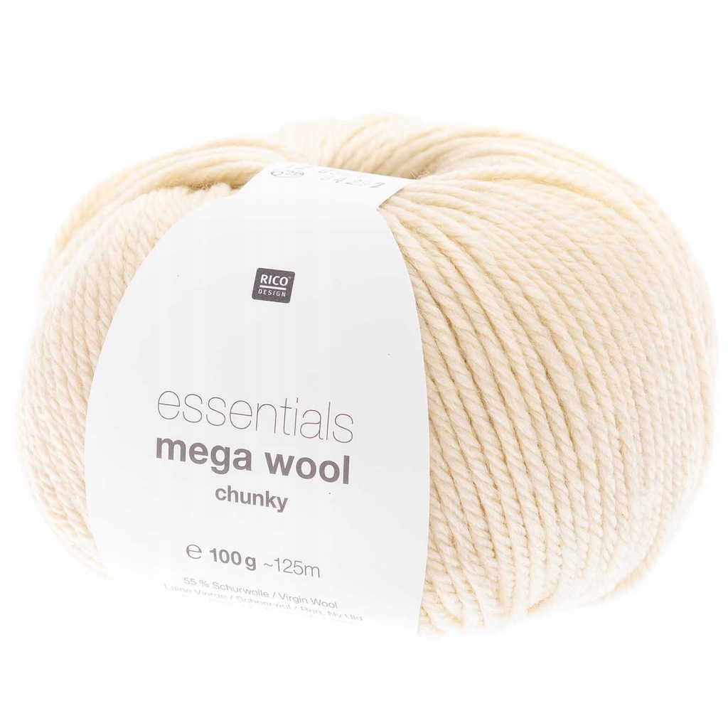 Włóczka Essentials Mega Wool Chunky - Rico Design - Ivory, 100 g
