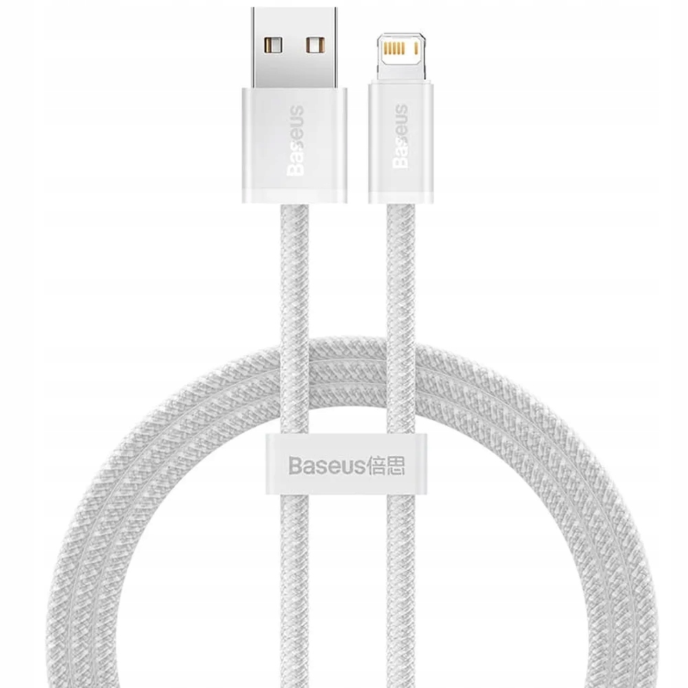 BASEUS MOCNY KABEL PRZEWÓD USB-A DO LIGHTNING IPHONE PD 2.4A W OPLOCIE 1M