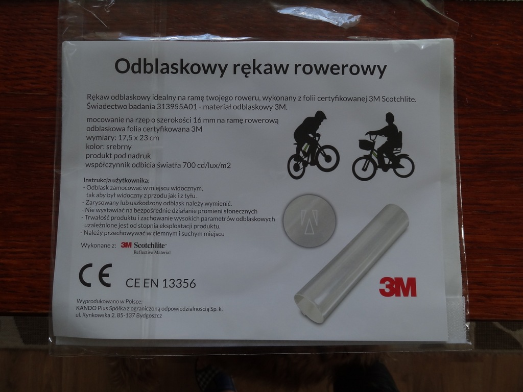 odblaskowy rękaw rowerowy