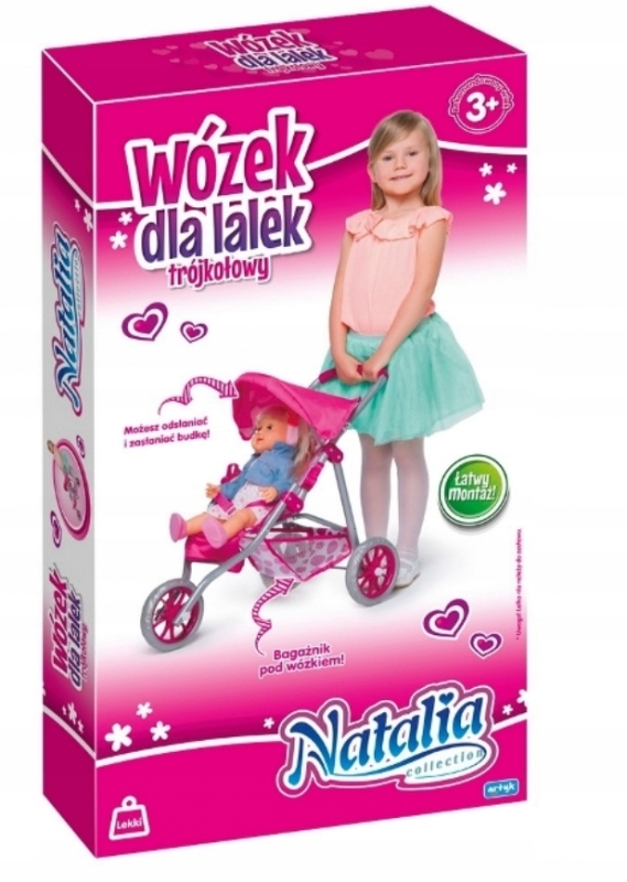 TRÓJKOŁOWY WÓZEK SPACEROWY DLA NATALIA+LALKA