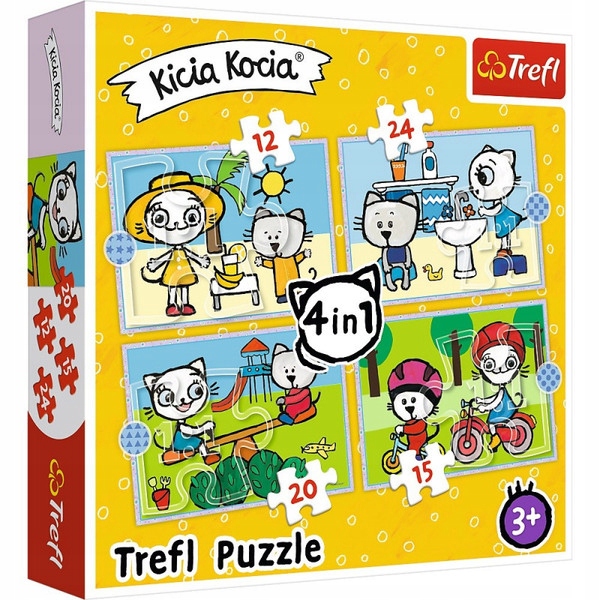 Puzzle 4w1 Dzień Kici Koci 12,15,20 i 24 elementy