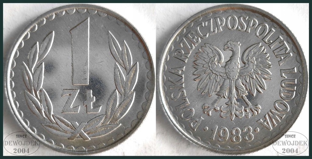 MNP - POLSKA PRL 1 Złoty 1983 # P213v # st 1 # IDEAŁ