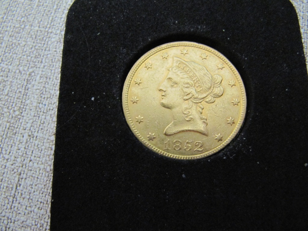 10$ w złocie Unikat Numizmatyczy Śliczna z 1852r