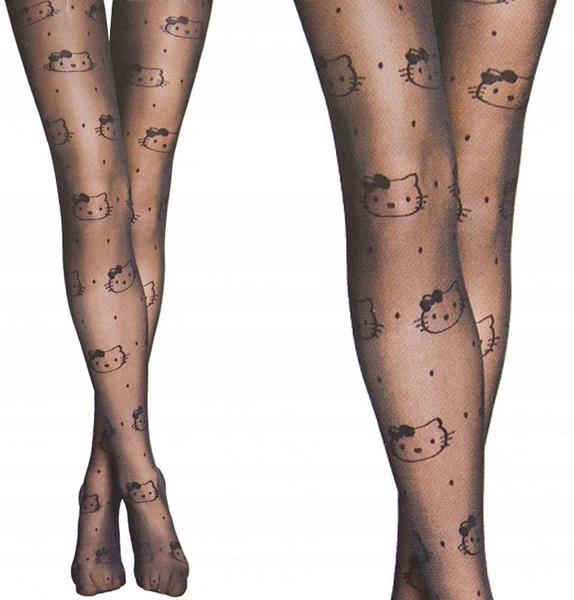 CALZEDONIA Rajstopy Collant Pois Hello Kitty T.1/2