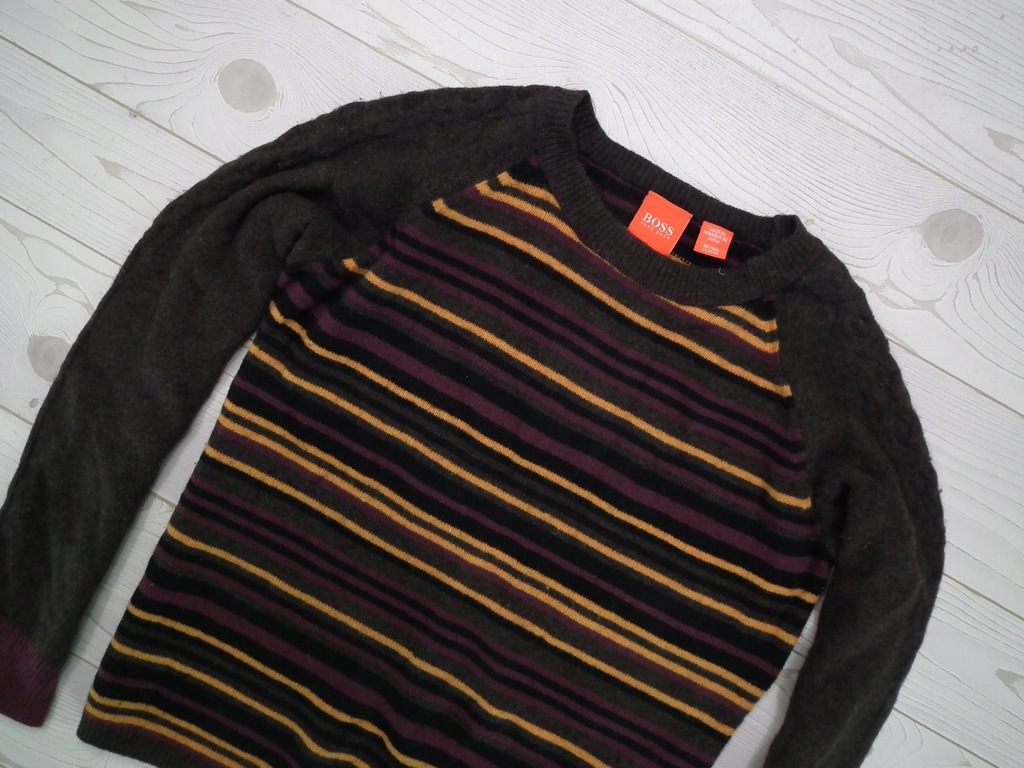 HUGO BOSS Wełniany sweter w paski Orange na 10 lat