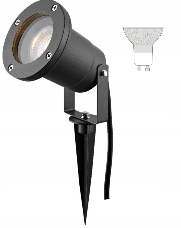 LED Lampa reflektor BLACK ogrodowy IP54 wbijany GU10 ZWY