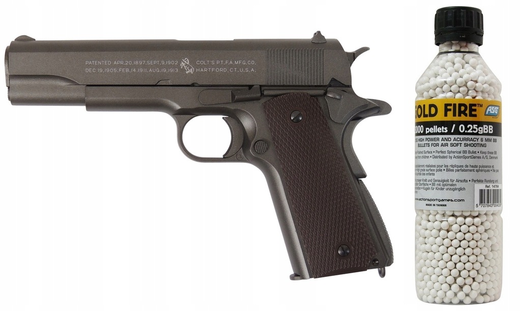 Pistolet ASG GBB Cybergun Colt 1911 ZESTAW KULKI