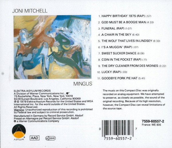 Купить Джони Митчелл - компакт-диск Mingus: отзывы, фото, характеристики в интерне-магазине Aredi.ru