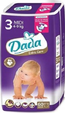 Pieluszki Pieluchy DADA Extra 3 Midi 4-9kg 60 szt