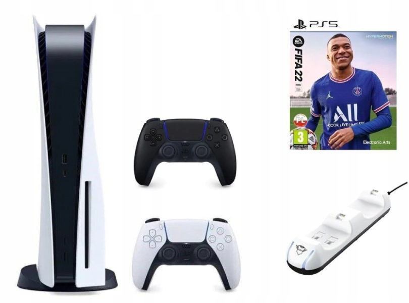 Konsola Sony PlayStation 5 2 Pady + Fifa 22 + Łado