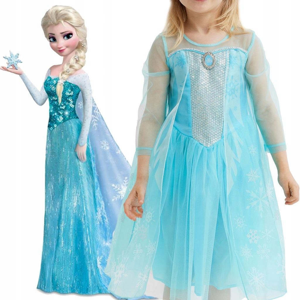STRÓJ Elsa Kraina Lodu 2 Frozen sukienka Elsa 98