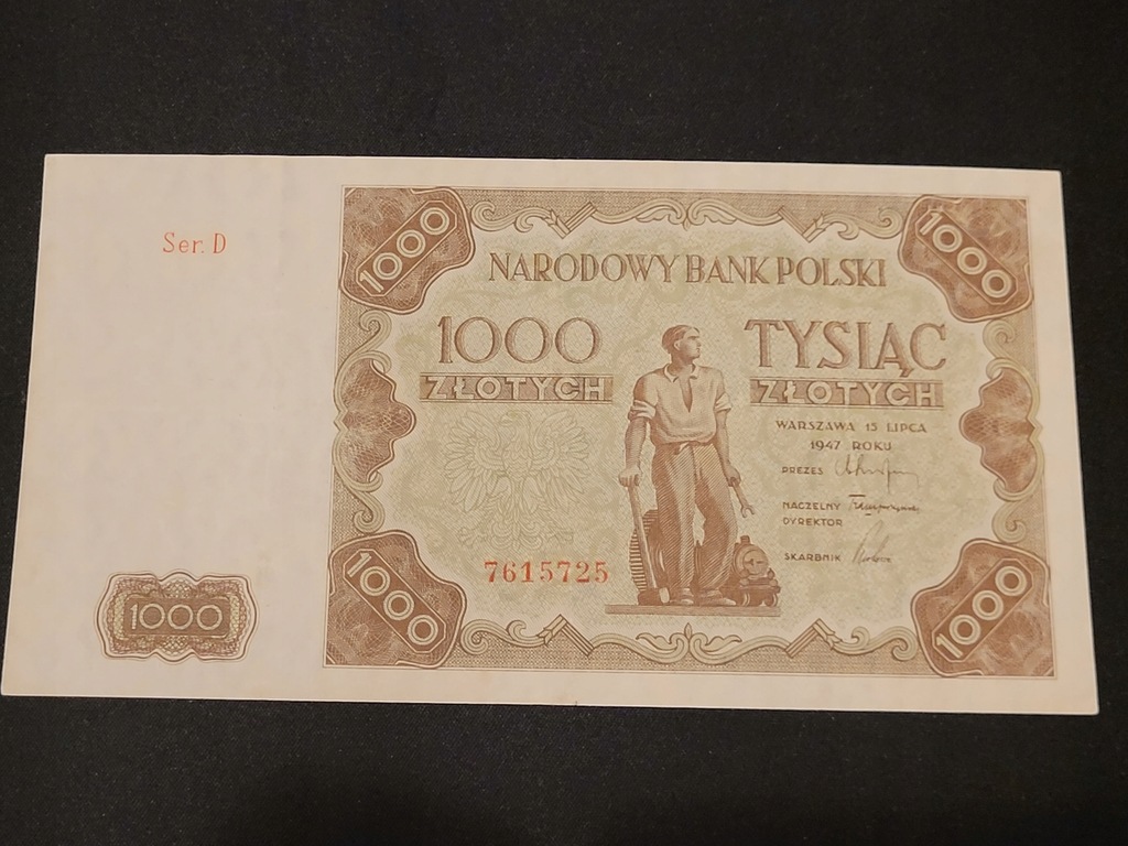 1000 złotych 1947 Piękny STAN RZADKI