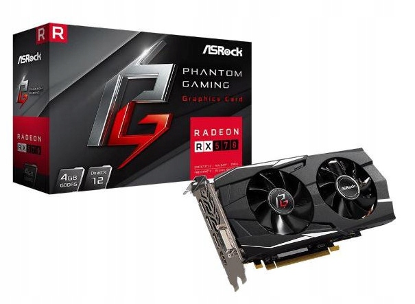 ASRock Radeon RX 570 4GB GDDR5 グラフィックボード Karta graficzna ASROCK Phantom Gaming RX570 4GB