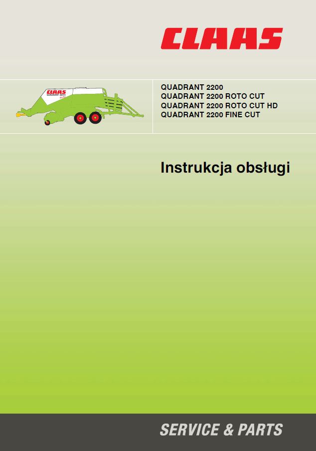 Instrukcja CLAAS QUADRANT 2200 RC RCHD FC