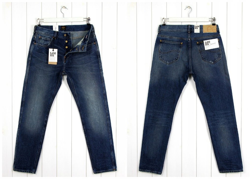 LEE 101 Tapered EXTRA GRUBE JEANSY SLIM W34 L32 - 7501171436 ...
