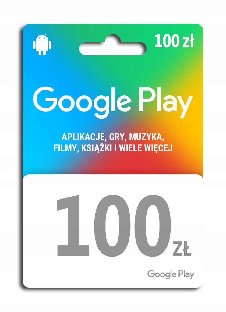 Kod Doładowanie Pre Paid Karta Google Play 100 zł