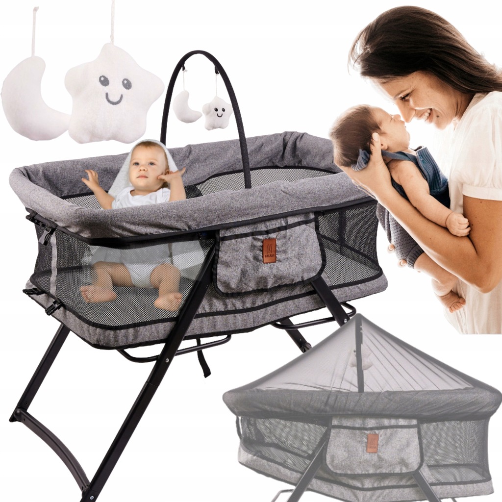 ŁÓŻECZKO TURYSTYCZNE dla niemowląt łóżko z moskitierą dla dzieci 2W1