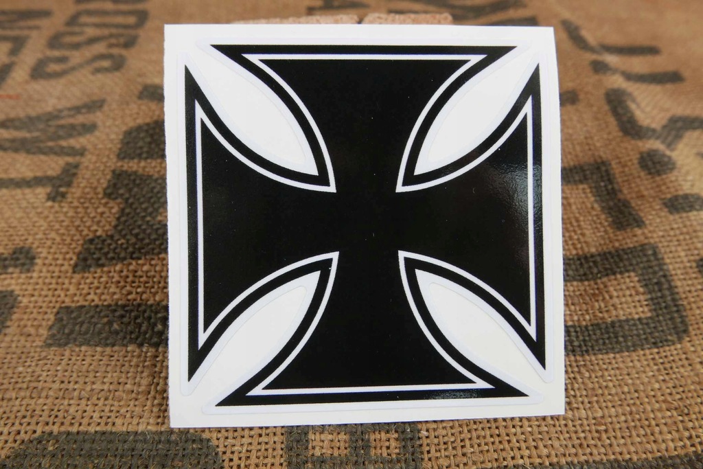 Krzyż Żelazny Czarny Naklejka Cross Maltański