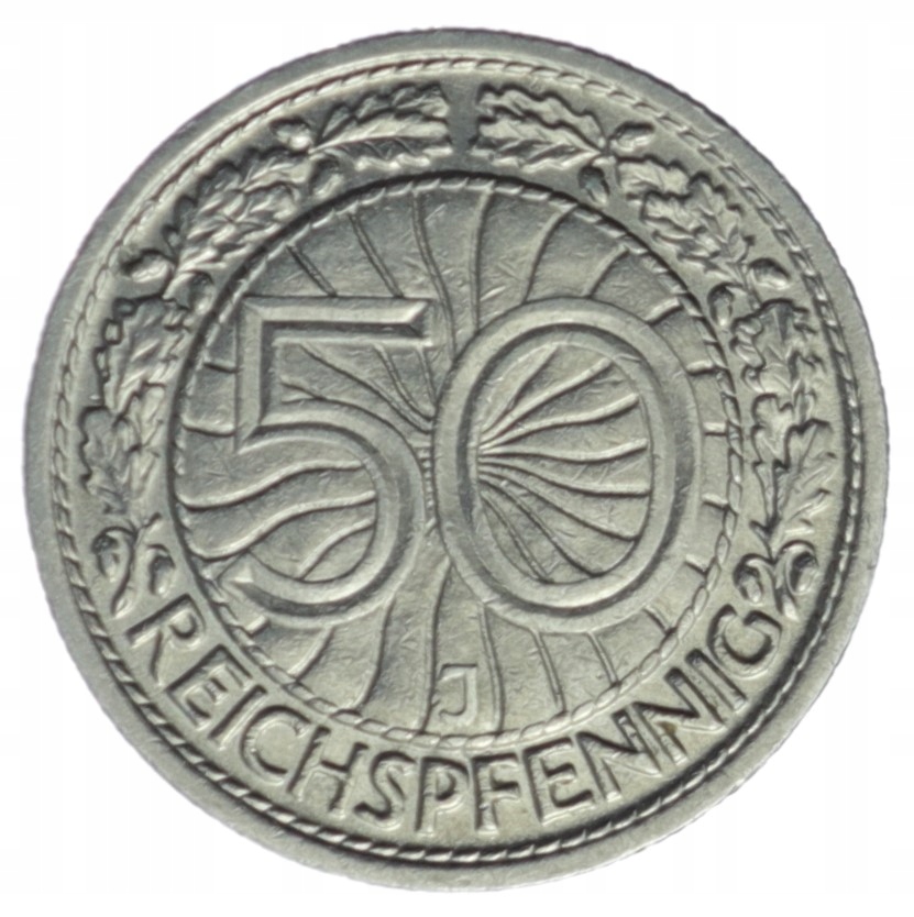50 fenigów - Niemcy - 1927 rok - J