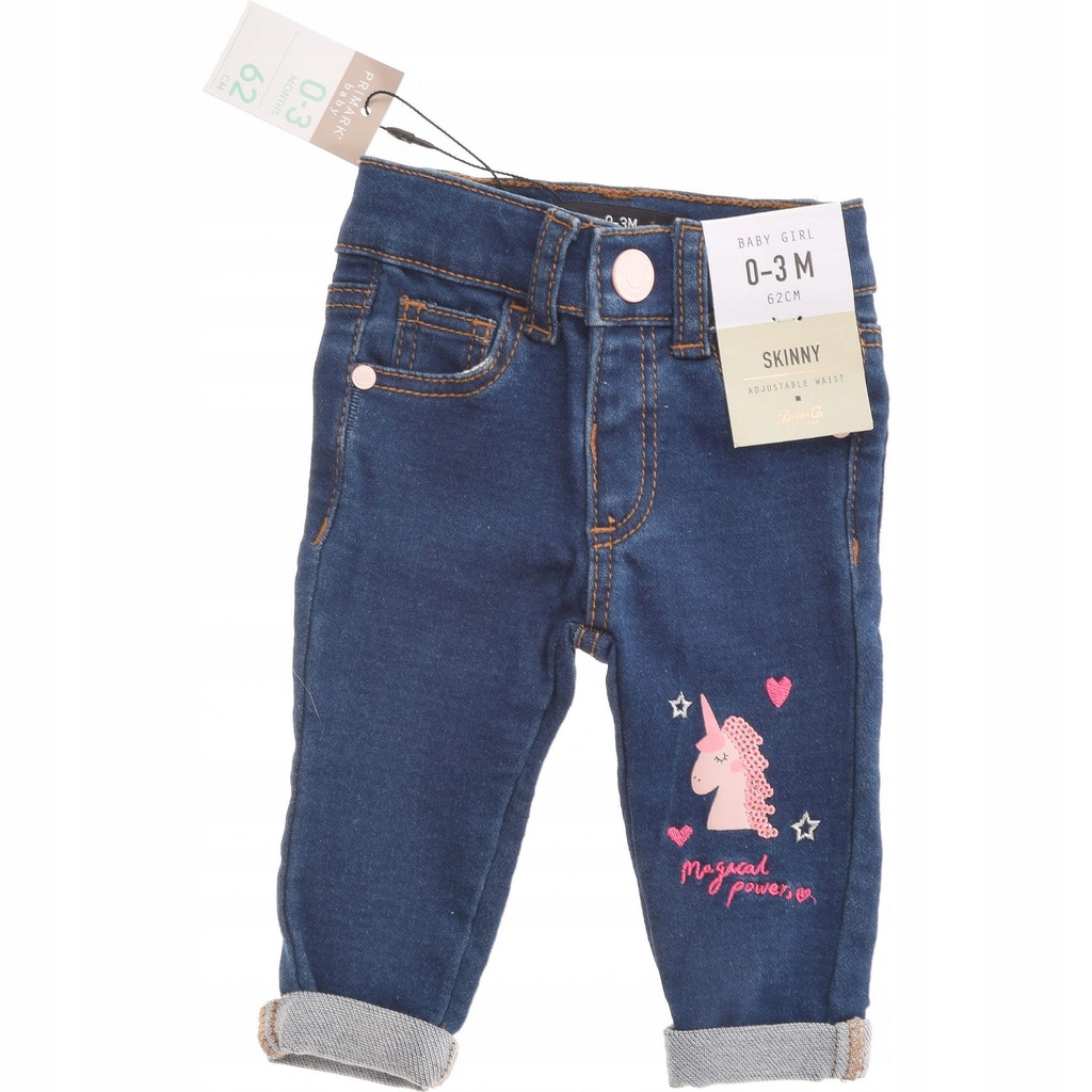 PRIMARK spodnie Dziewczęce Dresowe jeans 62 nowe