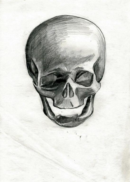 rysunek czaszka format a 4