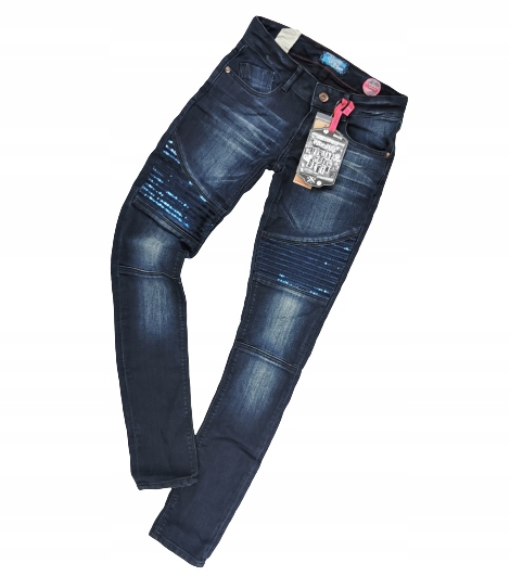Spodnie jeans SKINNY granatowe cekiny VINGINO 158