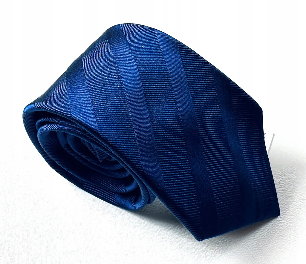 Elegancki krawat męski jedwabny granatowy handmade 100% Oryginał ETON