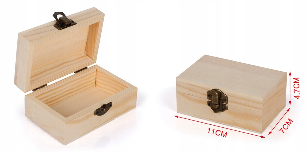 Drewniane pudełeczko DECOUPAGE z zapięciem