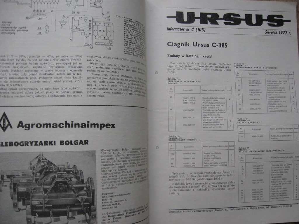 MECHANIZACJA ROLNICTWA Maszyny, urządzenia, URSUS - 8 num. 1976-78