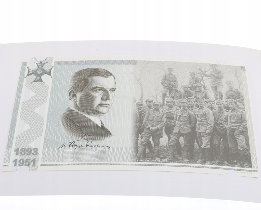 Banknot Testowy PWPW 2016 Henryk Floyar - Rajchman 1893-1951