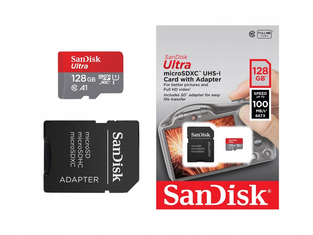 Karta Pamięci Sandisk 128GB A1 do Huawei P30 Pro