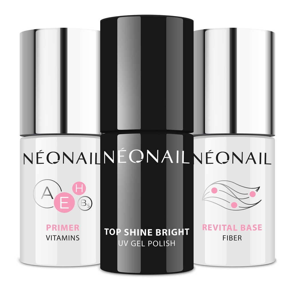 NEONAIL Zestaw Baza Revital Top Shine Primer Witaminowy