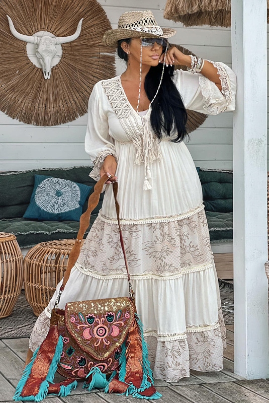 Sukienka Boho z elementami makramy Zocco