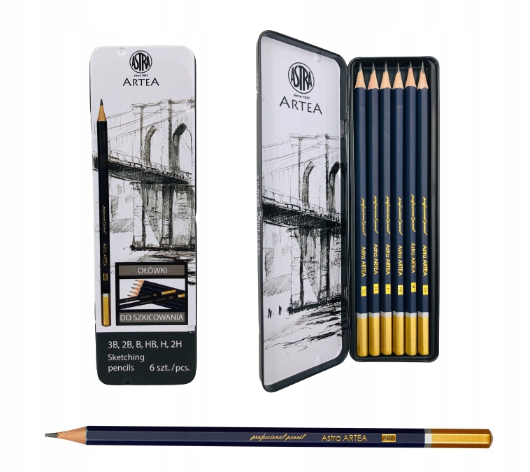 Ołówki do szkicowania 6 sztuk Astra Artea