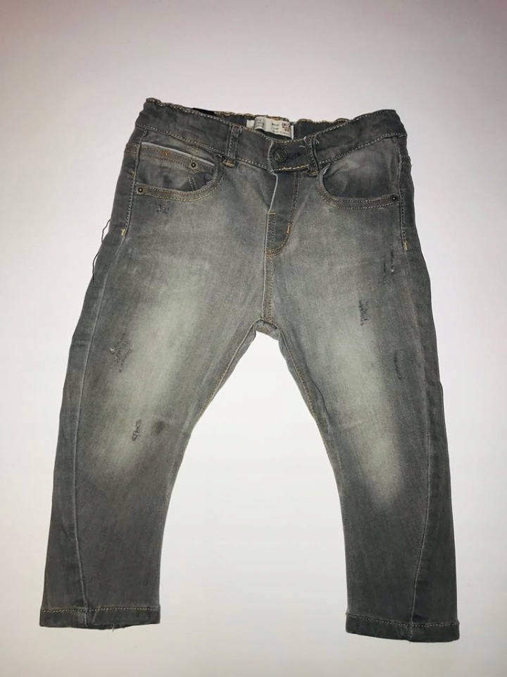 Zara spodnie 18-24 mięs rozm 92 jeans szary