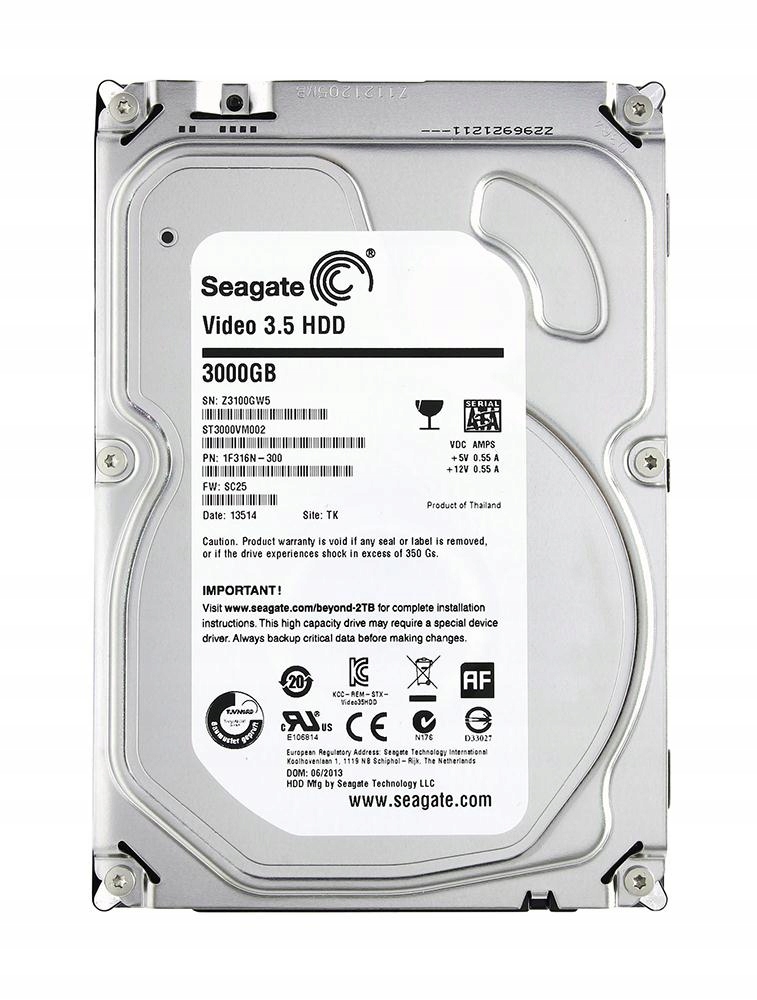 Dysk twardy Seagate Video ST3000VM002 3TB 3,5 SATA III 64MB 5900K