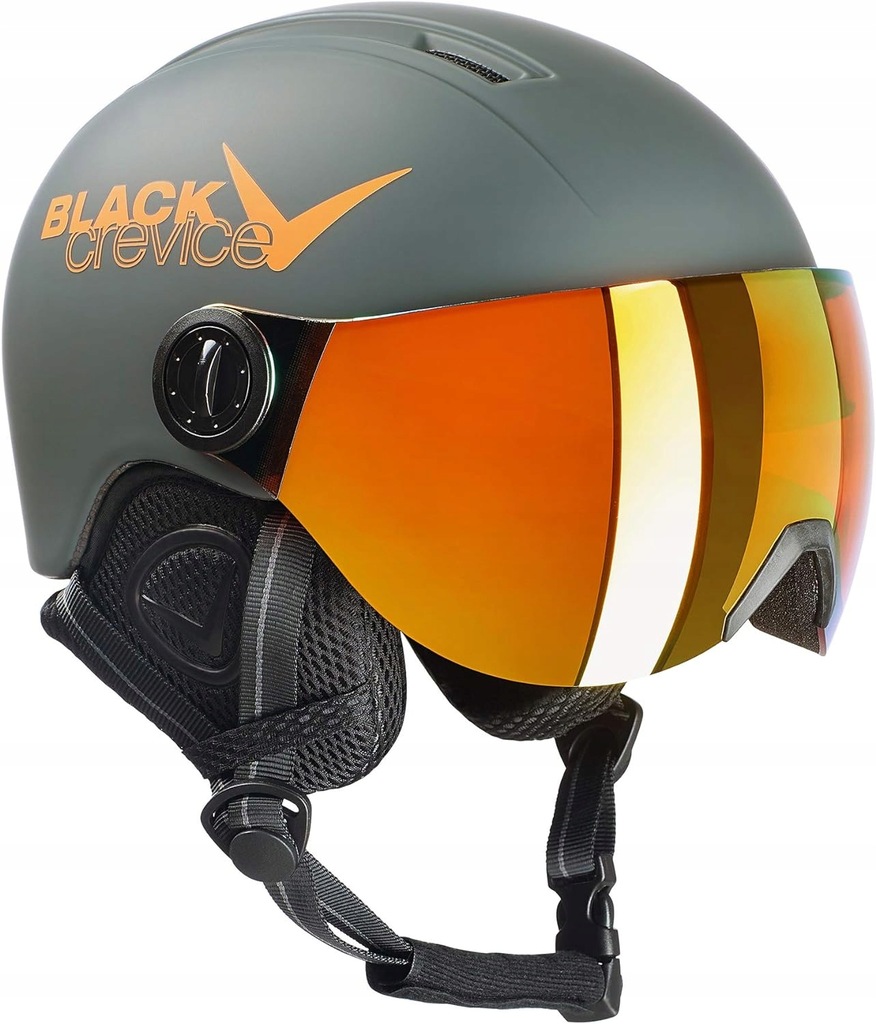 KASK NARCIARSKI SNOWBOARDOWY Z SZYBĄ BLACK CREVICE LEOGANG XXS 48-52CM