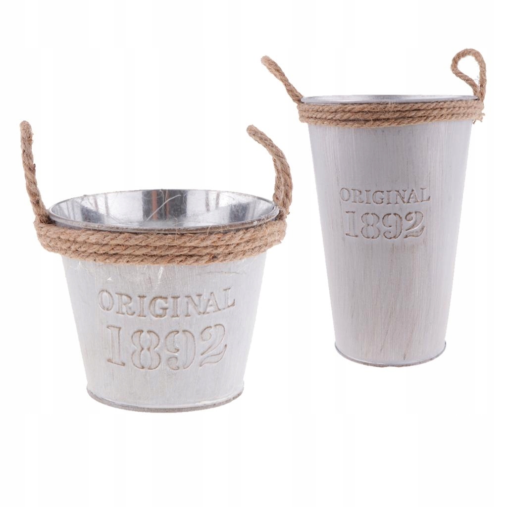 2Pcs French Galvanised Tin s Bucket