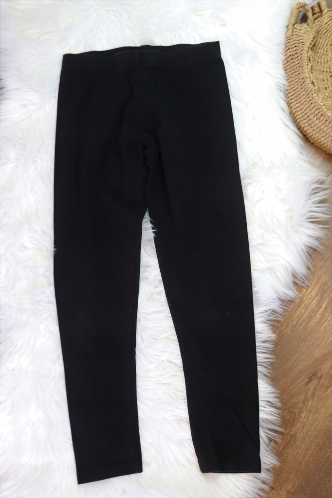 NEXT CZARNE LEGGINSY BASIC BAWEŁNIANE 146CM