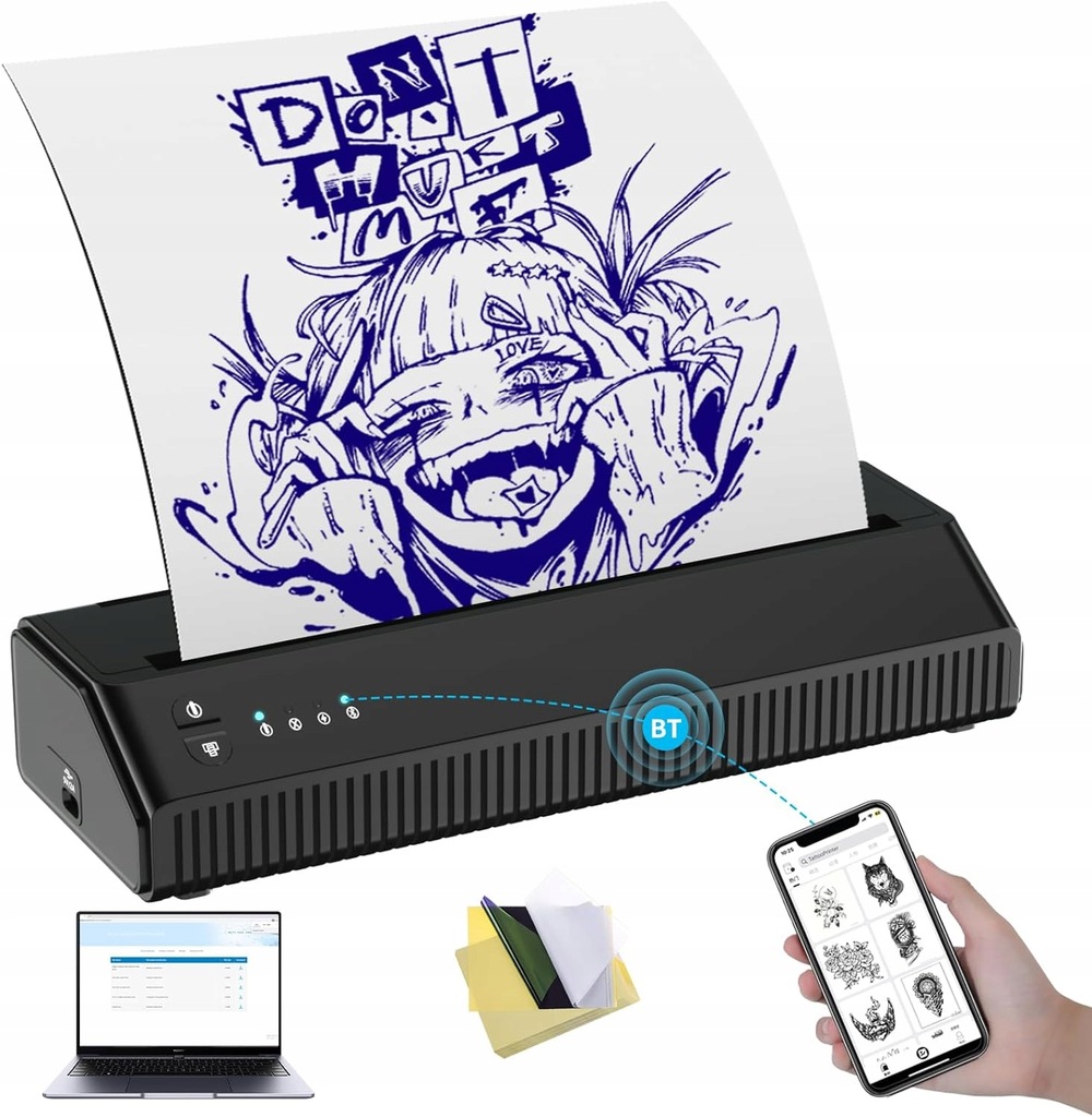 Drukarka termiczna do tatuaży transfer tatuażu MHT-P8008 mini