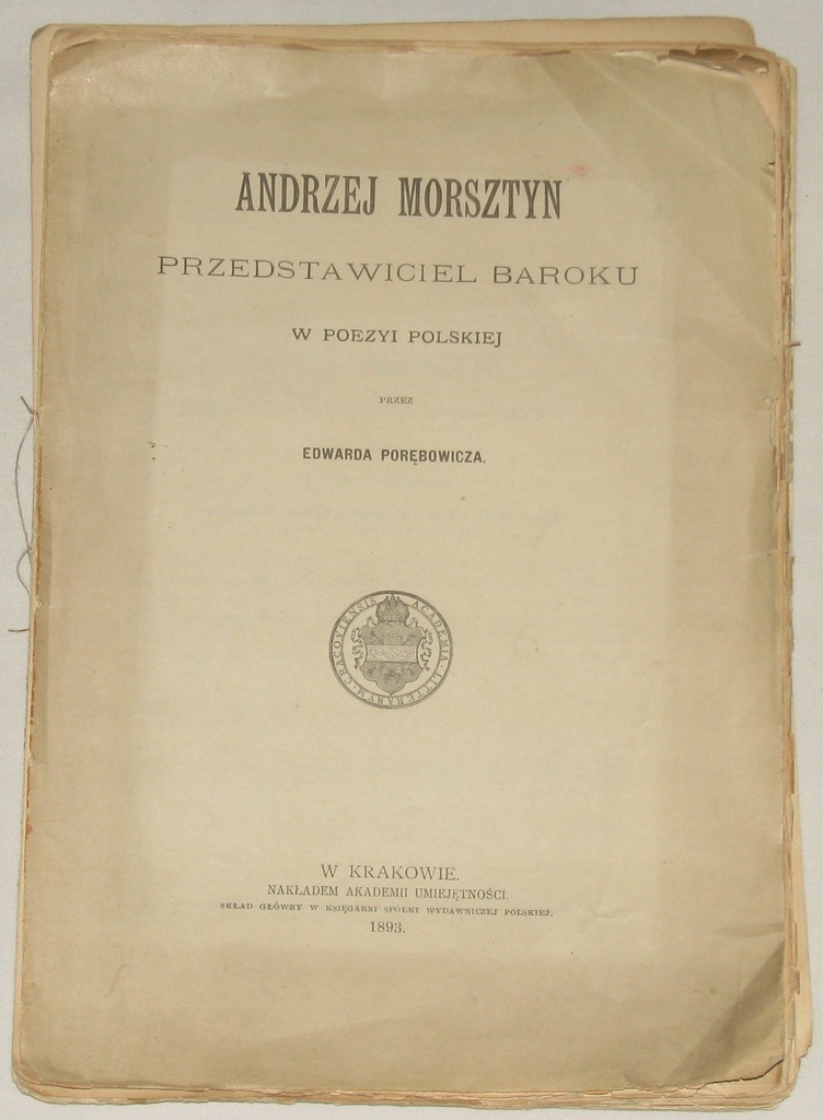 Andrzej Morsztyn przedstawiciel baroku -Porębowicz