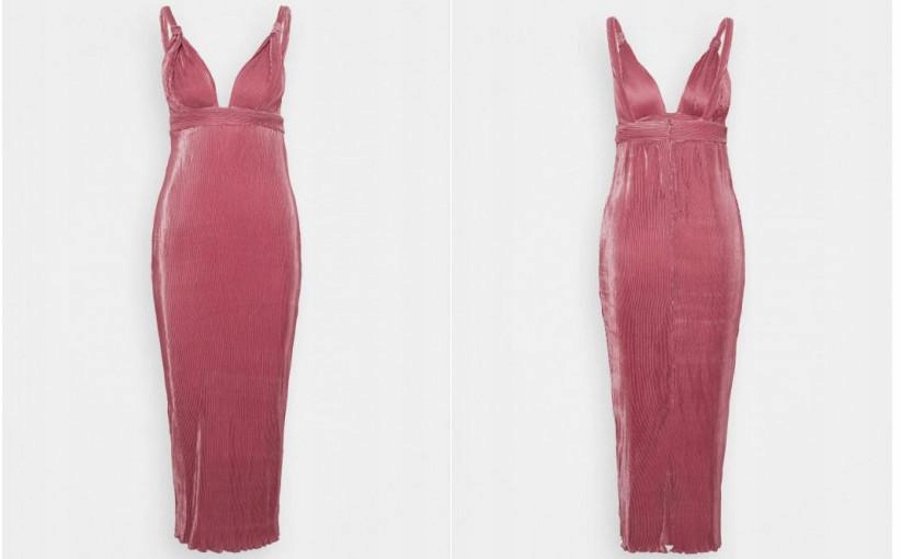 B05K009 RÓŻOWA PLISOWANA SUKIENKA MISSGUIDED 36