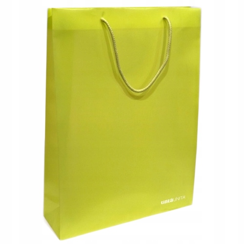 TORBA PPL 33X46X10 CM DUŻA MOCNA FLUO SELEDYNOWY T