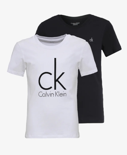 Calvin Klein dwie bluzeczki biel/czerń 164-176