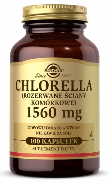 Solgar Chlorella rozerwane ściany komórkowe 1560mg