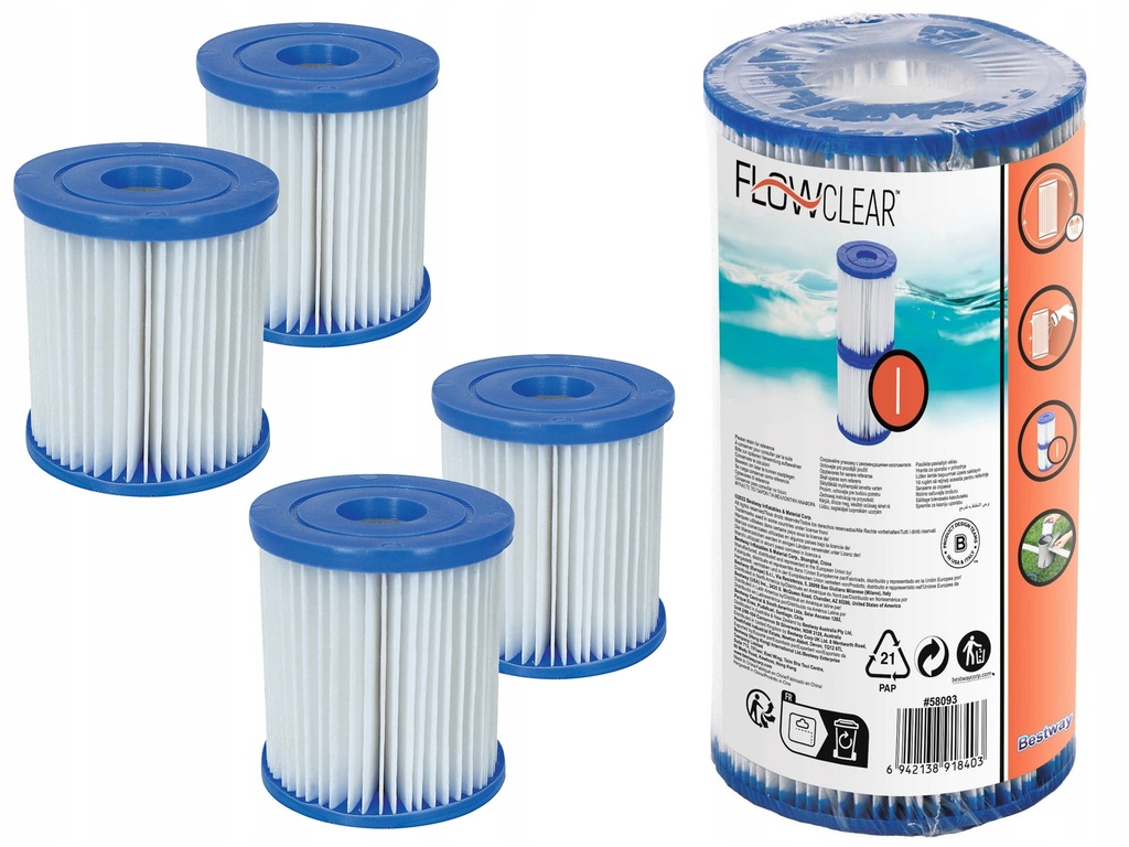 4 x FILTR DO POMPY 1249 L/h 58093 I BESTWAY